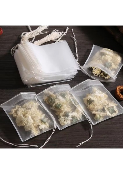 100PCS Tesis Edilebilir Çay Torosu Filtre Çantaları Çay Infuser Için String Isı Contası Gıda Sınıfı Filtre Çay Poşetleri (Yurt Dışından) fiyatları