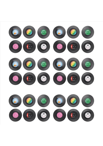 36PIECES Retro Vinil Disk Içecek Bardak Altlıkları Eğirme (Yurt Dışından)