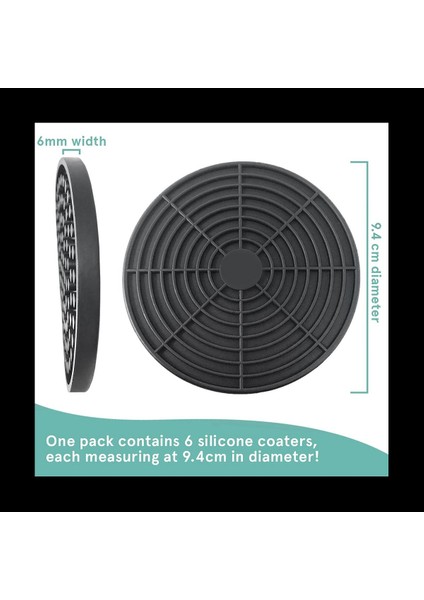 Siyah Yuvarlak Silikon Kauçuk Içecek Bardak Altlıkları (12 Set) Evler ve Çubuklar Için Olmayan Kaymaz (Yurt Dışından) fiyatları