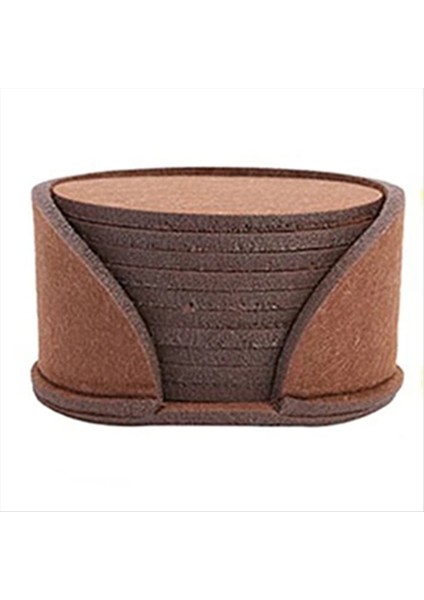 50PCS Yuvarlak Keçe Pisti Yemek Masası Koruyucusu Ped Isı Dirençli Bardak Mat Kahve Çayı Sıcak Içecek Kupa Placemat Kahverengi (Yurt Dışından)