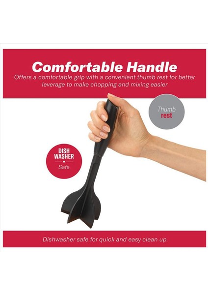 2x Et Kıyıcı Kıyma Sığır Maskeri Hamburger Eti Için Isıya Dayanıklı Et Ezici Et Takma Alet-Siyahı Doğrayın ve Karıştırın (Yurt Dışından) modelleri