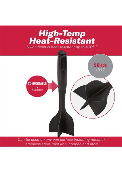 2x Et Kıyıcı Kıyma Sığır Maskeri Hamburger Eti Için Isıya Dayanıklı Et Ezici Et Takma Alet-Siyahı Doğrayın ve Karıştırın (Yurt Dışından) indirimleri