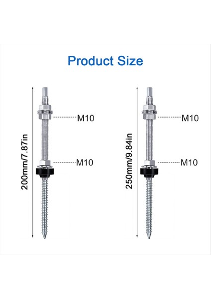 20CM Güneş Askı Cıvataları Güneş Paneli Çatı Montaj Vidaları M10 Güneş Pv Paneli Montaj Braketi Sabitlemek Için Güneş Paneli 6pc (Yurt Dışından) fiyatları