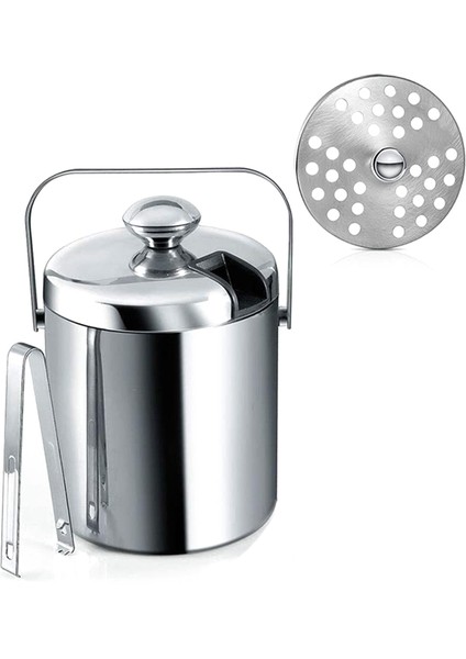 Kapaklı Buz Kovası Kapaklı Çift Duvarlı Buz Kovası Paslanmaz Çelik 1 3 Litre Yalıtımlı Buz Kovası (Yurt Dışından)