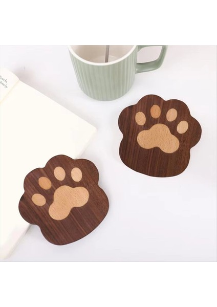Içki Ahşap Bardak Altlıkları Emici Hayvan Kedi Pençe Fincan Paspaslar Su Emici Içecek Bardak Altlıkları Hayvan Kupası Bardak Altlıkları Içecek Için (Yurt Dışından)