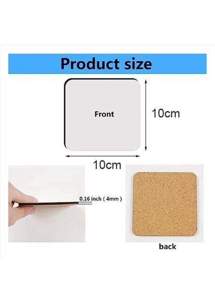 24 Adet Süblimasyon Kare Coaster Blanklar Toplu Mdf Boşaltma Bükücü Cork Bardak Altlıkları Boş Mdf Bardak Altlıkları (Yurt Dışından) fırsatları