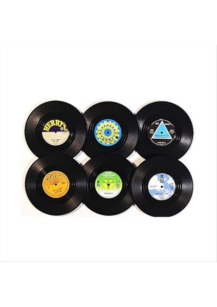 Yaratıcı Içecek Bardak Altlıkları Seti 6 Vintage CD Bardak Altlığı Müzik Severler Için Vinil Kayıtlar Eve Taşınma Hostes Leri Stil 2 (Yurt Dışından)