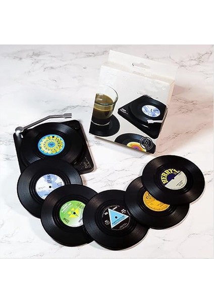 Yaratıcı Içecek Bardak Altlıkları Seti 6 Vintage CD Bardak Altlığı Müzik Severler Için Vinil Kayıtlar Eve Taşınma Hostes Leri Stil 2 (Yurt Dışından) fiyatları