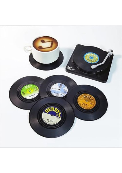 Yaratıcı Içecek Bardak Altlıkları Seti 6 Vintage CD Bardak Altlığı Müzik Severler Için Vinil Kayıtlar Eve Taşınma Hostes Leri Stil 2 (Yurt Dışından) modelleri