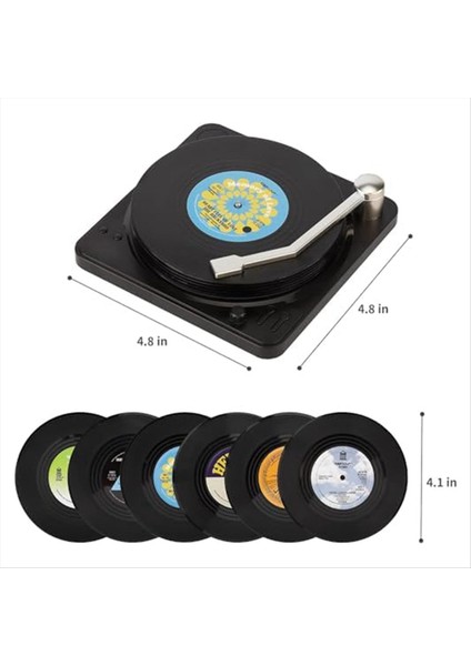 Yaratıcı Içecek Bardak Altlıkları Seti 6 Vintage CD Bardak Altlığı Müzik Severler Için Vinil Kayıtlar Eve Taşınma Hostes Leri Stil 2 (Yurt Dışından) indirimleri