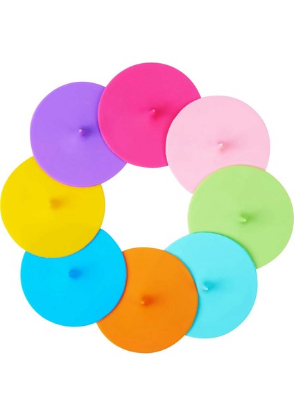 Silikon Kupa Kapakları Damla Kupa Kapak 8 Set Anti Tüttü Hava Etki Mühür Kupa Kapak Silikon Içecek Kapakları Sıcak Kupa Kapakları (Yurt Dışından)