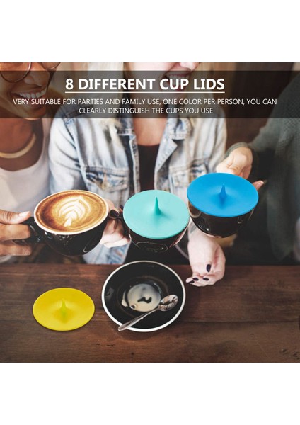 Silikon Kupa Kapakları Damla Kupa Kapak 8 Set Anti Tüttü Hava Etki Mühür Kupa Kapak Silikon Içecek Kapakları Sıcak Kupa Kapakları (Yurt Dışından) indirimleri
