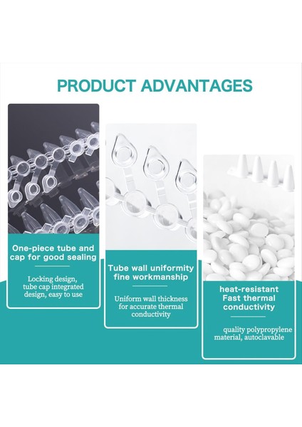 Pcr Tüpleri-0 2ml Pcr Tüpleri Ince Duvar 8 Şeritli Pcr Tüpleri Yüzlenmiş Düz Kapaklara Sahip (125 Şerit/kutu) (Yurt Dışından) fırsatları