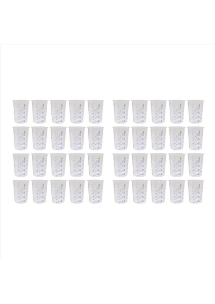 40PCS Plastik Tek Kullanımlık Boya Karıştırma Kupası Ölçümler Reçine Epoksi Için Cups 600ML (Yurt Dışından)