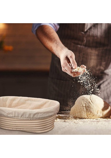 24 Adet Oval Şekil Ekmek Kanıtlama Sepeti Kapağı Doğal Rattan Pişirme Hamuru Maya Prova Sepeti Bez Astar (Yurt Dışından) indirimleri
