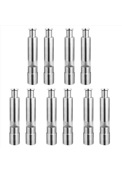 Tuz ve Karabiber Değirmeni Seti Paslanmaz Çelik Tuz ve Karabiber Öğütücü Dayanıklı Bir El Operasyonu Tuz ve Karabiber Değirmen 10 Paket (Yurt Dışından)