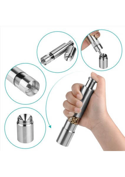 Tuz ve Karabiber Değirmeni Seti Paslanmaz Çelik Tuz ve Karabiber Öğütücü Dayanıklı Bir El Operasyonu Tuz ve Karabiber Değirmen 10 Paket (Yurt Dışından) fırsatları