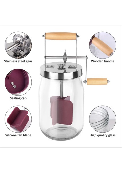 1 5 Litre Manuel Tereyağı Churner - Ahşap Sap Sallıyor Paslanmaz Çelik Dişli Manuel Tereyağı Üreticisi Tereyağı Churner (Yurt Dışından) modelleri