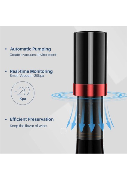 3x Şarap Durdurucu Vakum Elektrikli Şarap Şişesi Durdurucuları Yeniden Kullanılabilir Şarap Mantıkları Şarap Koruyucu Şarap Koruyucu Vakum Fiş (Yurt Dışından) modelleri