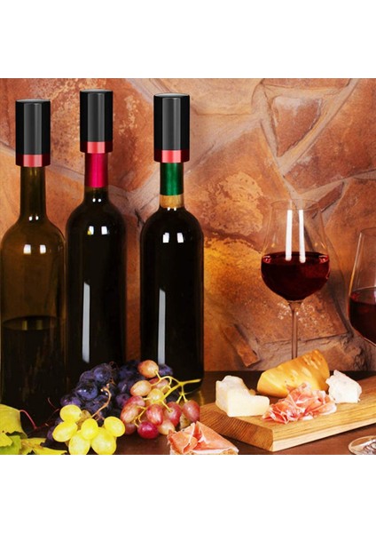 3x Şarap Durdurucu Vakum Elektrikli Şarap Şişesi Durdurucuları Yeniden Kullanılabilir Şarap Mantıkları Şarap Koruyucu Şarap Koruyucu Vakum Fiş (Yurt Dışından) indirimleri