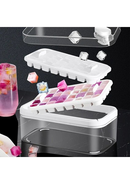 Kapaklı Buz Küpü Kabı Buz Küpleri Kalıplar Dondurucu Için Buz Tepsileri Buz Küpü Tepsisi Kalıp Buz Dondurucu Kabı Çıkarılabilir (Yurt Dışından) fırsatları