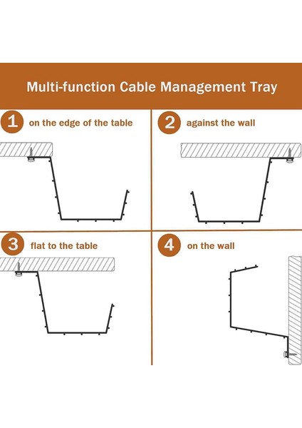 Masa Kablo Yönetimi Tepsisi Altında 2 Pcs Kabloları Gizlemek Için Masa Kablosu Kablo Kablosu Güç Şeridi Organizatör Çelik Metal Kablo Tepsisi (Yurt Dışından) modelleri