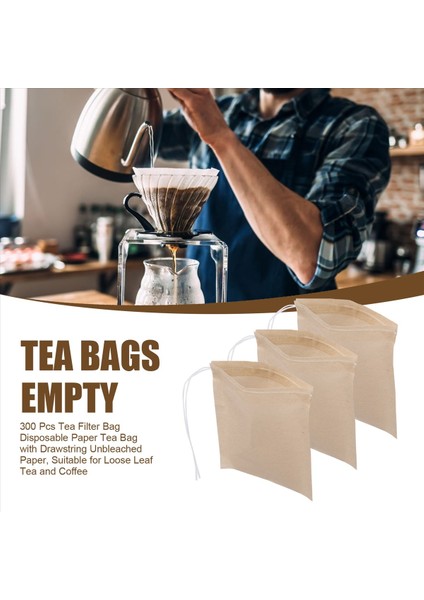 300 Pcs Çay Filtre Torbası Tek Kullanımlık Kağıt Çay Poşeti Gevşek Yaprak Çay ve Kahve Için Uygun Ahit Edilmemiş Kağıt ile (Yurt Dışından) indirimleri