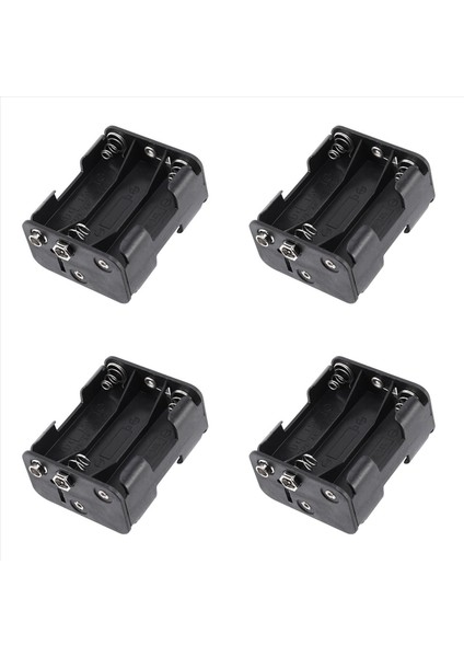 4x Çift Yan Yay 6 x 1 5 V Aa Pil Tutucu Kılıf Kutusu Siyah (Yurt Dışından)