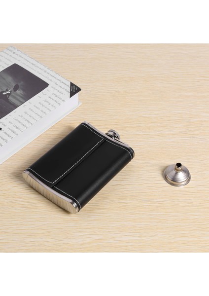 Cep Kalça Şişesi 8 Oz Siyah Deri Sarılmış Kapak ve Sızıntı Kanıtı ile Huni Paslanmaz Çelik ile - Ayrık Likör Atış Içme Için Herhangi Bir Takım Elbise Uyuyor (Yurt Dışından) modelleri