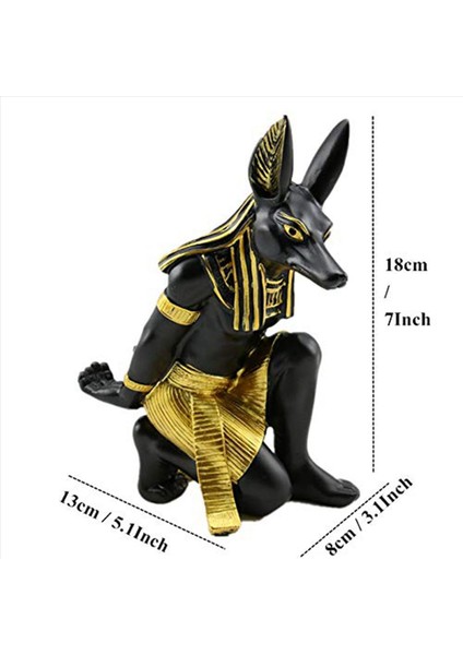 2x Reçine Anubis Tanrı Şarap Rafı Figürler Modern Mısır Köpek Minyatür Heykelleri Hayvan Iç Ev Masası Dekor Heykel (Yurt Dışından)