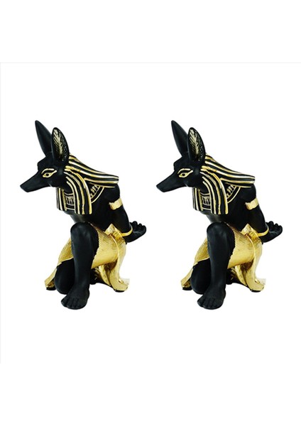 2x Reçine Anubis Tanrı Şarap Rafı Figürler Modern Mısır Köpek Minyatür Heykelleri Hayvan Iç Ev Masası Dekor Heykel (Yurt Dışından) fiyatları
