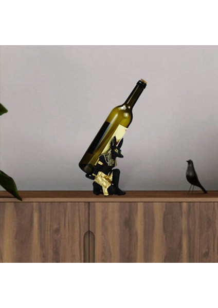 2x Reçine Anubis Tanrı Şarap Rafı Figürler Modern Mısır Köpek Minyatür Heykelleri Hayvan Iç Ev Masası Dekor Heykel (Yurt Dışından) fırsatları