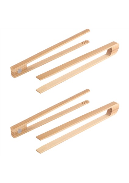 4 Adet Manyetik Bambu Tost Maşaları 8 7 Inç Ahşap Mutfak Tost Maşaları Yemek Doğal Bambu Mutfak Teslimleri (Yurt Dışından)
