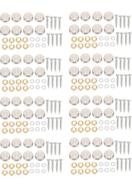 16 mm Paslanmaz Çelik Ayna Tırnakları Vida Kapağı (64 Adet) (Yurt Dışından)
