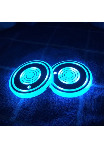 2pcs Araba LED Kupa Tutucu Su Kupası Mat Şarj Edilebilir Rgb Hafif Dekor Kapağı Aydınlık Trim Lamba Pedi Süsleme Coaster (Yurt Dışından) modelleri