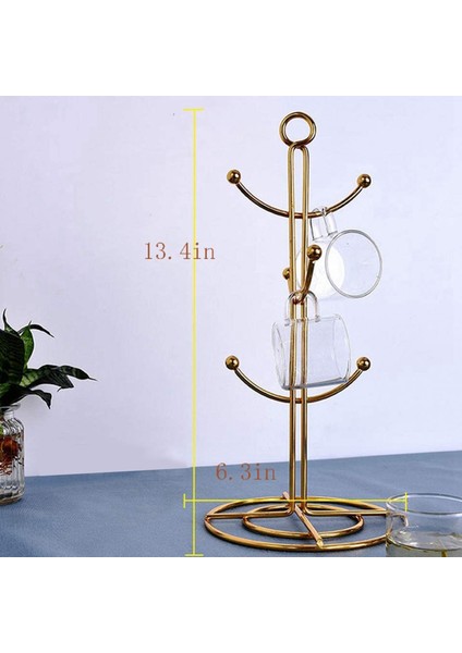 2x Tezgah Kupa Ağacı 6 Kanca Kahve Fincanı Mutfak Mutfak Kahve Kupa Ağacı Tezgah Çayı Bardak Tutucu Standı Altın (Yurt Dışından) fiyatları