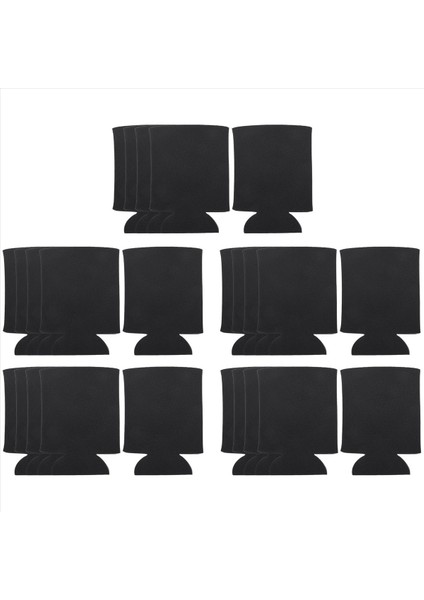 Toplu Teneke Kutu Soğutucular (25 Paket) Boş Köpük Kollar Soda Bira Su Şişeleri (Siyah) Için Düz Yumuşak Yalıtılmış Boşluklar (Yurt Dışından)