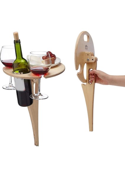 Bağımsız Şarap Masa Rafı Taşınabilir Katlanabilir Masa Ahşap Raf Kamp ve Piknik Için Yer Tutucusuna Ekildi (Yurt Dışından) indirimleri