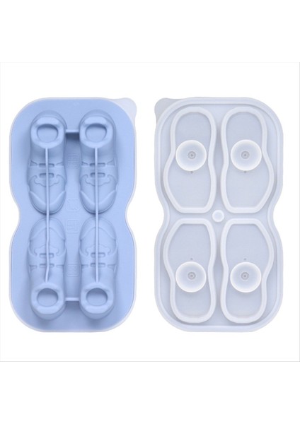 Ayakkabı Buz Küp Kalıp 4 Boşluk Ayakkabı Şekli Buz Küp Kalıpları Yeniden Kullanılabilir Eğlenceli Şekli Buz Küp Tepsisi Kolay Silikon Buz Top Maker D (Yurt Dışından)