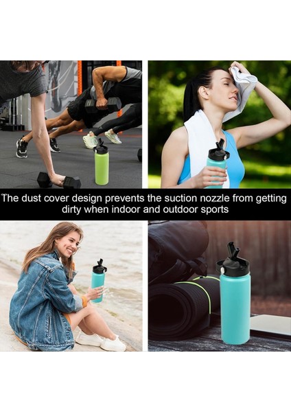 Yedek Kapaklar Toz Geçirmez Sızıntılı Flip Üstü Hidrofas Için Saman ile Üst Ağız 12/16/18/20/32/40/64OZ Su Şişeleri (Yurt Dışından) modelleri