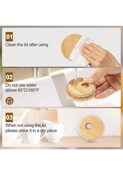 Saman Deliği ile Bambu Kapaklar Normal Ağız Içme Kavanozları Için Silikon Halkalı 2 76 INÇ/70MM Konserve Kapakları (20PCS) (Yurt Dışından) fiyatları