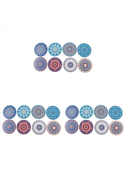 Içecekler Için Bardak Altlıkları Ahşap Masa Için 24 Emici Taş Bardak Altlığı Mandala Seramik Bardak Altlıkları Tabanı (Yurt Dışından)