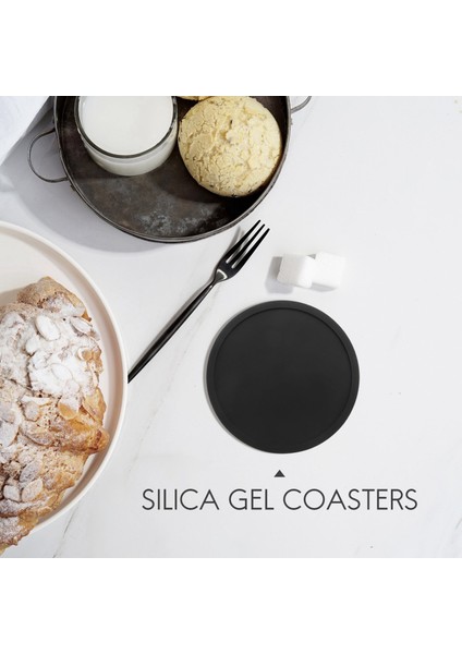 Silikon Siyah Içecek Bardak Altlıkları Seti 40 Kaymaz Yuvarlak Yumuşak Şık ve Dayanıklı Temizlenmesi Kolay Siyah (Yurt Dışından) modelleri
