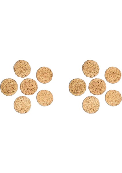 Seagrass Coasters Dayanıklı El Yapımı Su Sümbül Coaster Seti 12 Adet Içecekler Için Seagrass Coaster (Yurt Dışından)