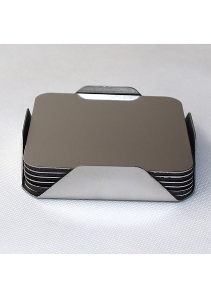 Coasters - Coaster Set ile Paslanmaz Çelik Tutucu - Sütlü Kahve Çay Kupa Kupalar Tutucular Ev Malzemeleri Kare (Yurt Dışından) fırsatları