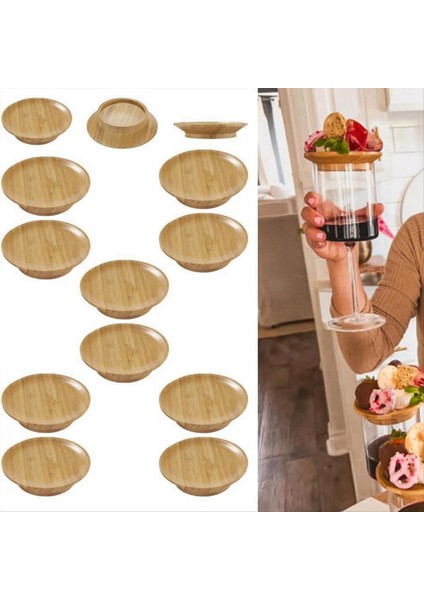 10PCS Şarap Cam Topper 4 Inç Şarap Bardağı Charcuterie Topper Bambu Şarap Cam Topper Bardak Altlık (Yurt Dışından) fiyatları