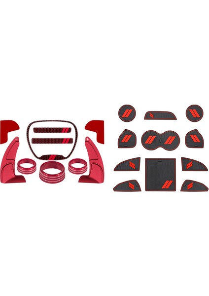 2 Set Araç Aksesuarları 1 Set Astarlı Kapı Cep Pedini ve 1 Set Direksiyon Simidi Vardiyalı Kürek+Klima Anahtarı CD Düğmesi (Yurt Dışından)