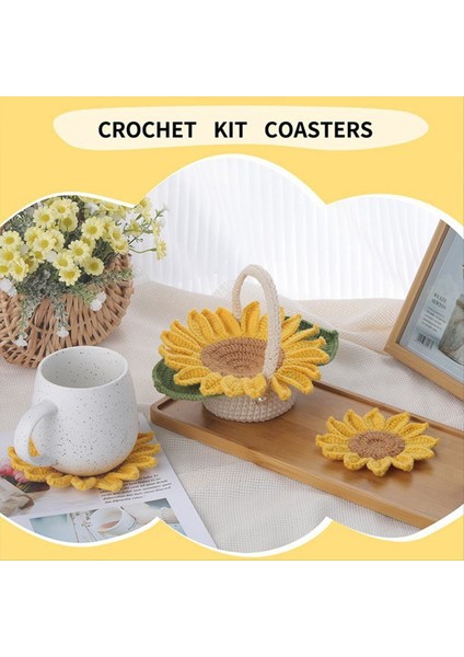 Örgü Iplik Iplik Iğne Kancaları ile Tığ Işi Coaster Kiti Kolay Örgü Aksesuarları Set Dıy Zanaat Malzemeleri (Yurt Dışından) modelleri
