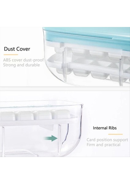 48 Çift Silikon Büyük Kapasiteli Buz Kutusu Buz Depolama Buz Kutusu Dondurulmuş Buz Artefaktının Kapak Mavisi ile (Yurt Dışından)