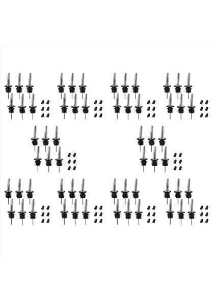 60 Adet Paslanmaz Çelik Dökücüler Hız Dökücü Likör Şişesi Dökücüler ve Sirke Konik Durma Spout Kapalı Toz Kapakları (Yurt Dışından)